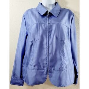 Draper's & Damon's Periwinkle Blue Purple Full Zip Blazer PL Lightweight Soft